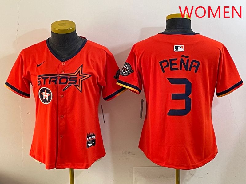 Women Houston Astros Blank 3 Pena Three generations Joint Name 2025 Nike MLB Jersey style 8